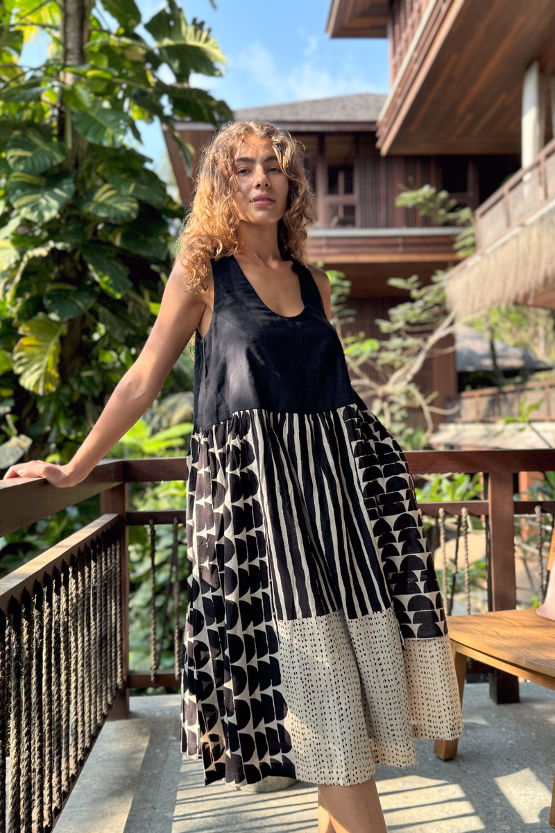 The Erica Dress cotton by World of Crow in black color for women in Singapore