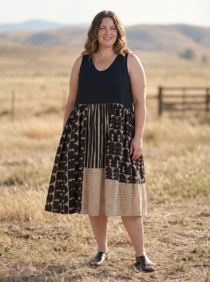 The Erica Dress cotton by World of Crow in black color for women in Singapore