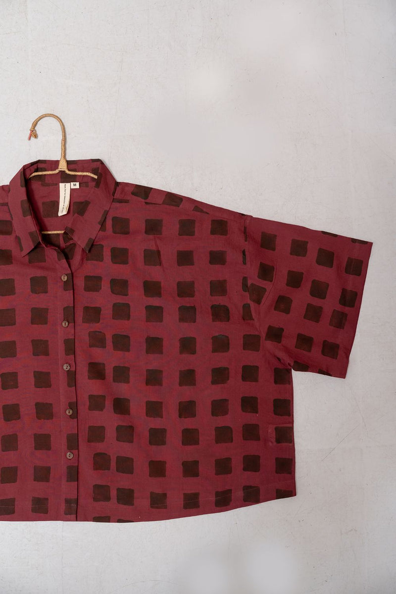 The Fillmore Shirt - Magenta cotton by World of Crow for women in Singapore