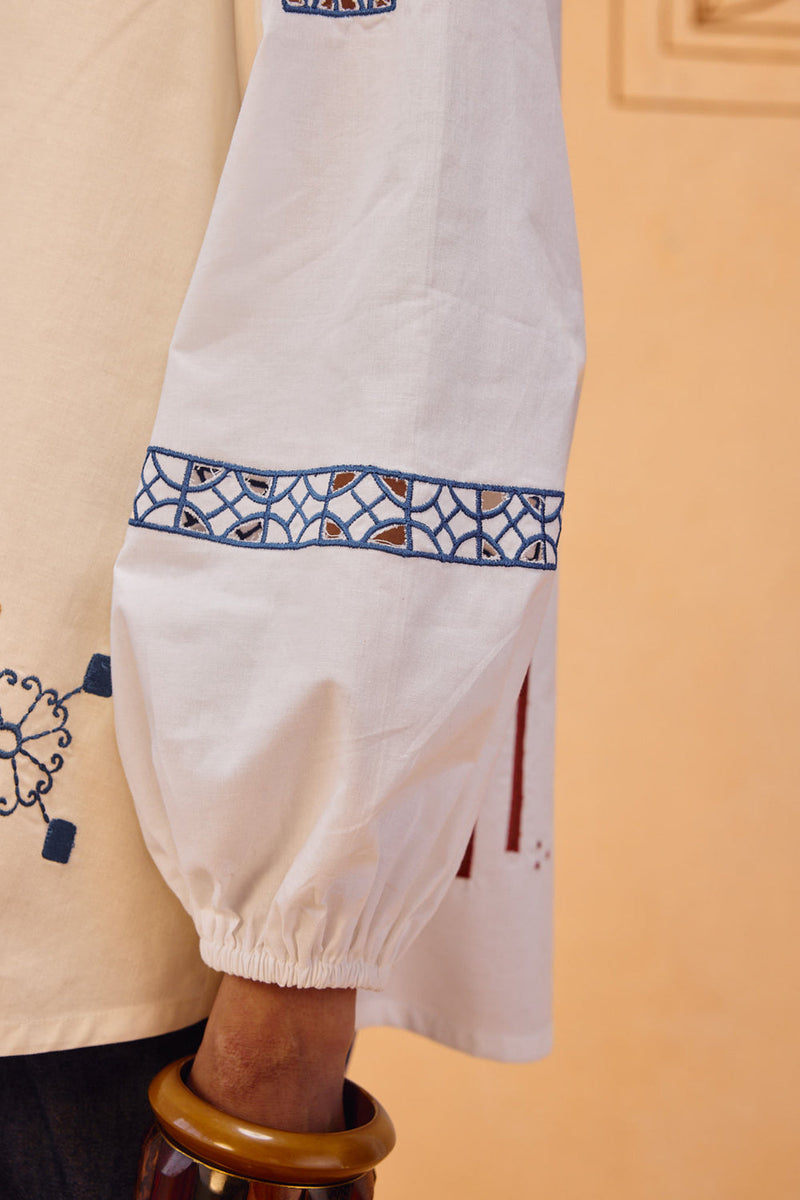 The Foundation Organic Cotton Shirt poplin top/shirt by SUI in white for women in Singapore