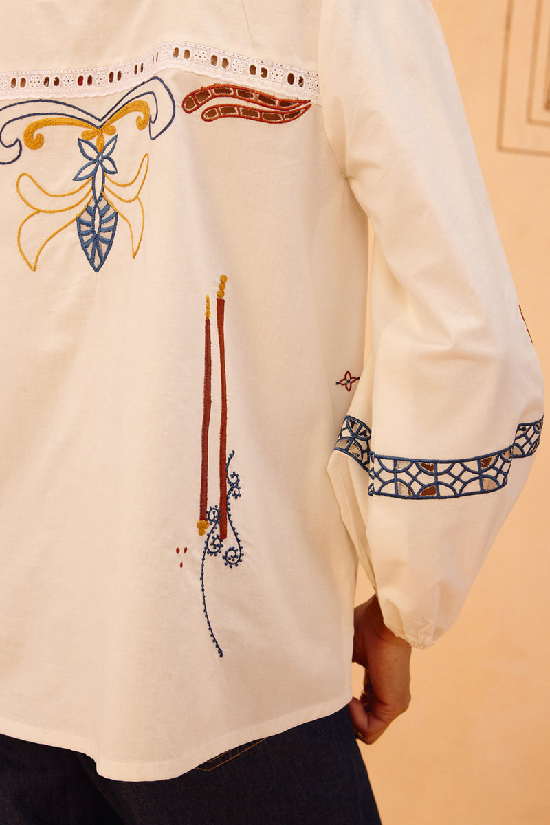 The Foundation Organic Cotton Shirt poplin top/shirt by SUI in white for women in Singapore