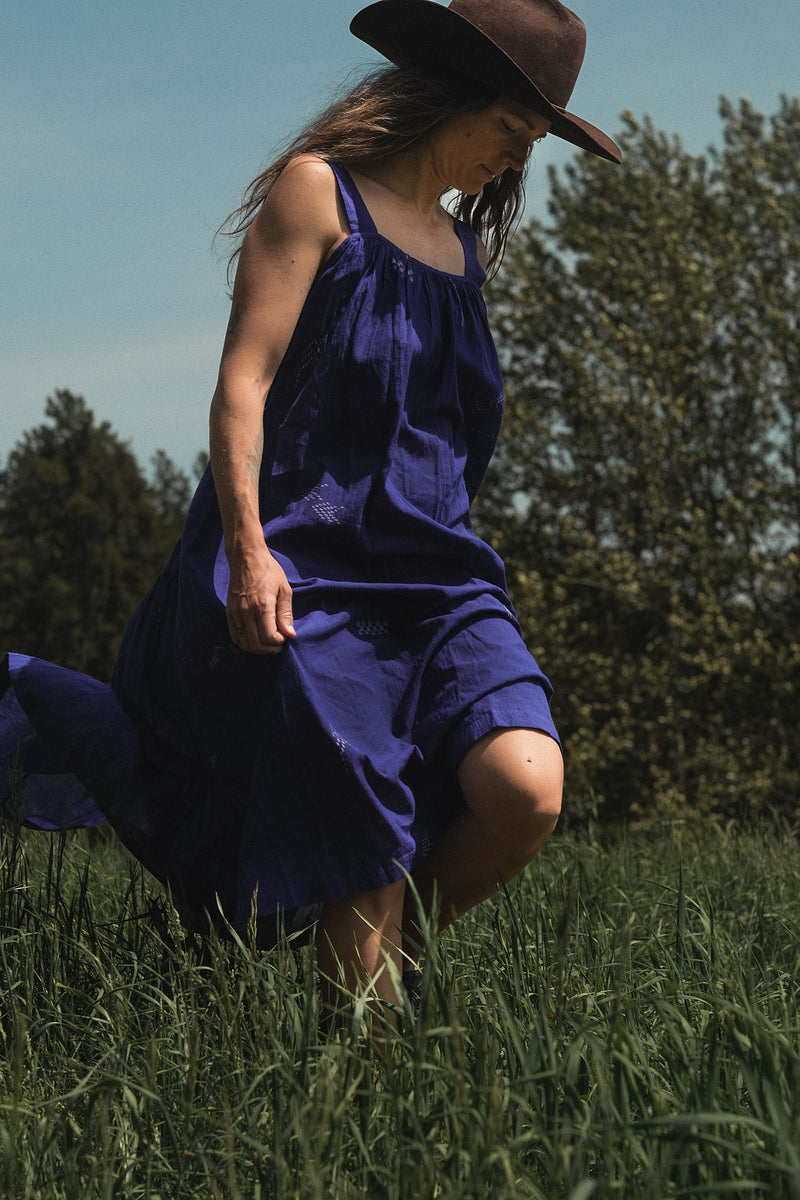The Gemma Dress by World of Crow in purple color for women in Singapore