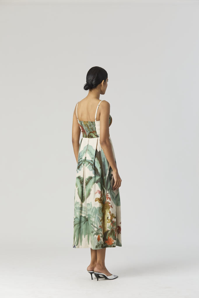 THE HUNT BRALETTE DRESS satin by Yam in green color for women in Singapore