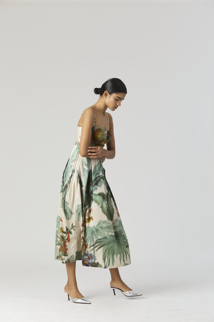 THE HUNT BRALETTE DRESS satin by Yam in green color for women in Singapore