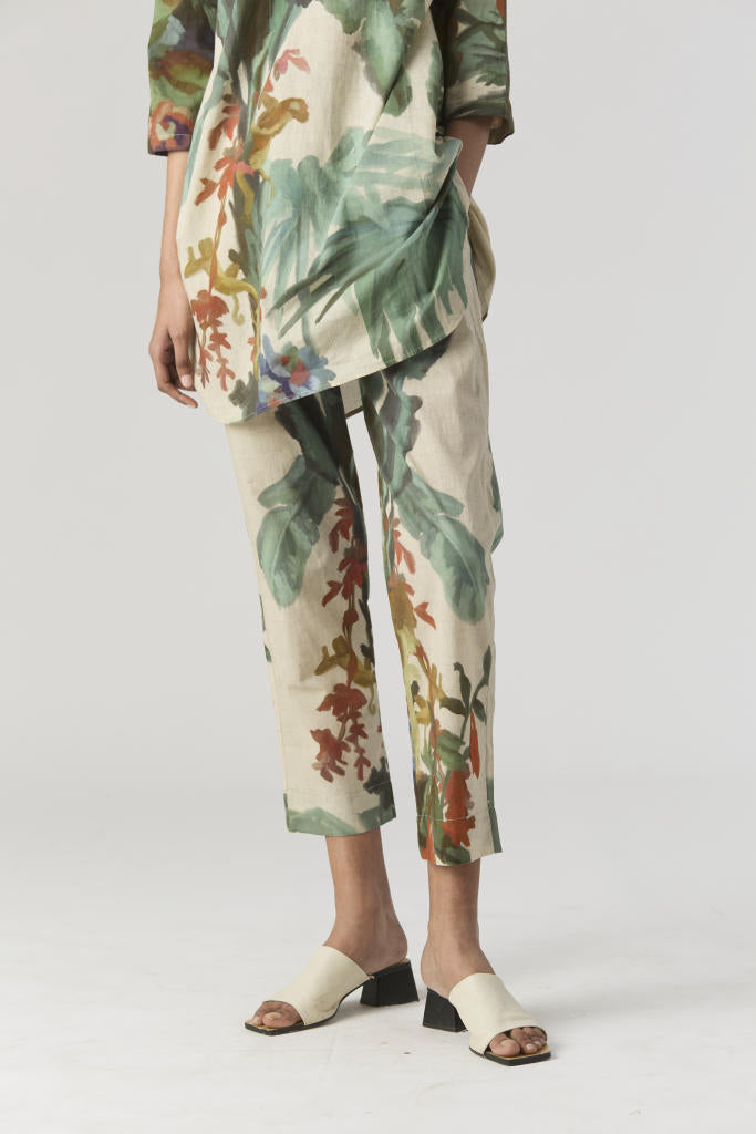 THE HUNT SHORT KURTA SET cotton by Yam in green color for women in Singapore