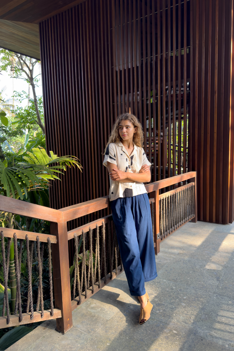 The Kallos Shirt cotton by World of Crow in black color for women in Singapore