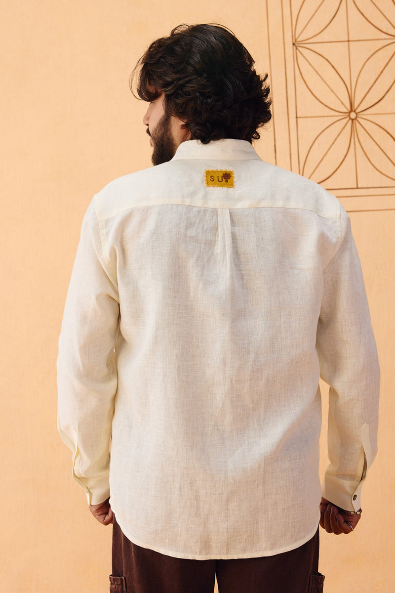 The Keepsake Men's Linen Shirt linen top/shirt by SUI in off-white for women in Singapore