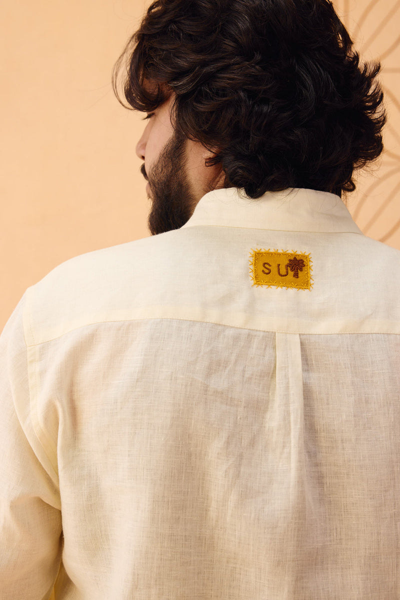The Keepsake Men's Linen Shirt linen top/shirt by SUI in off-white for women in Singapore