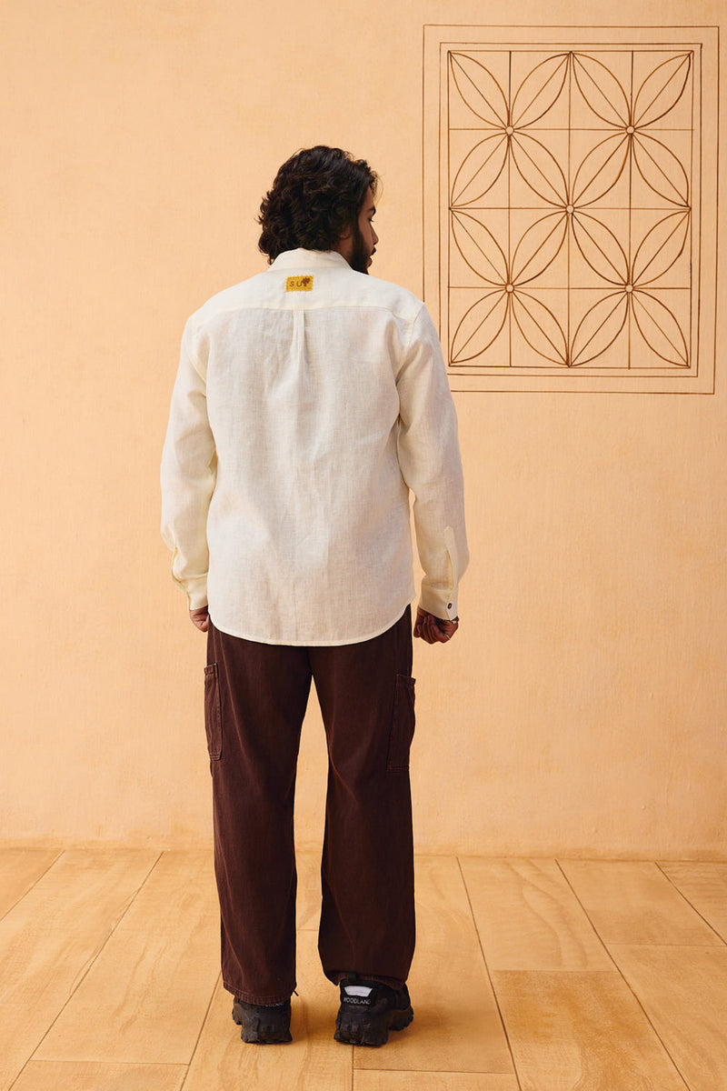 The Keepsake Men's Linen Shirt linen top/shirt by SUI in off-white for women in Singapore