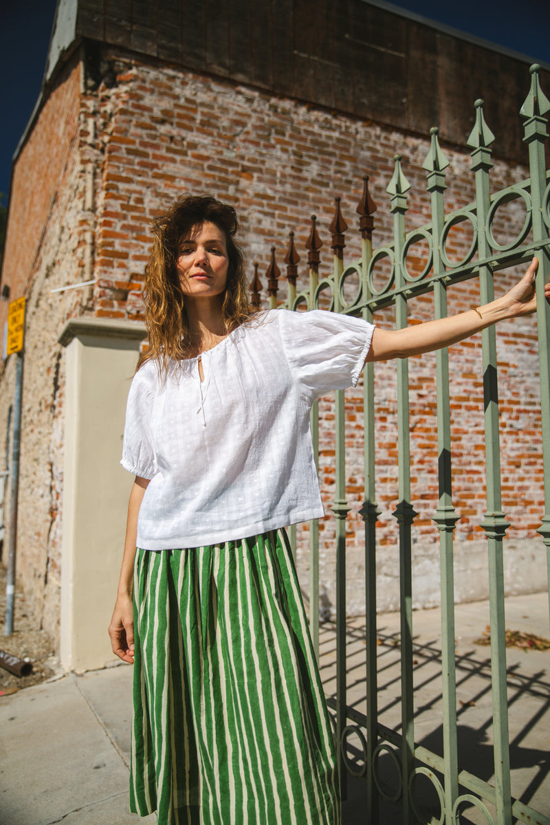 The Mary Top-White cotton by World of Crow in white color for women in Singapore