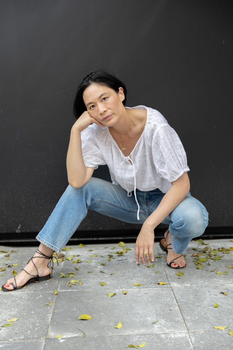 The Mary Top-White cotton by World of Crow in white color for women in Singapore