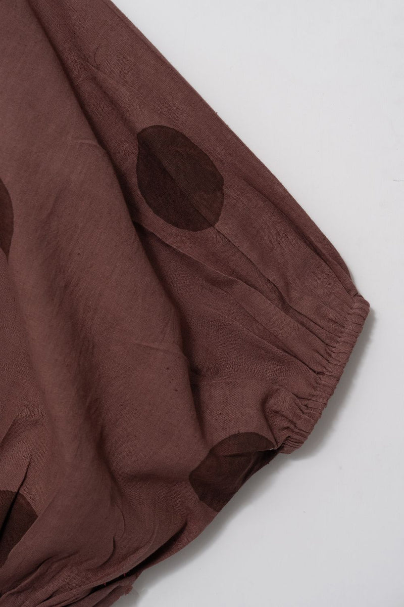The Noe Top cotton by World of Crow in brown color for women in Singapore