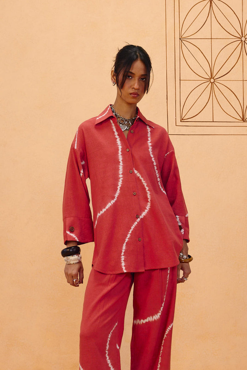 The Path Handspun Handwoven Tie Dye Shirt organic cotton top/shirt by SUI in terra for women in Singapore