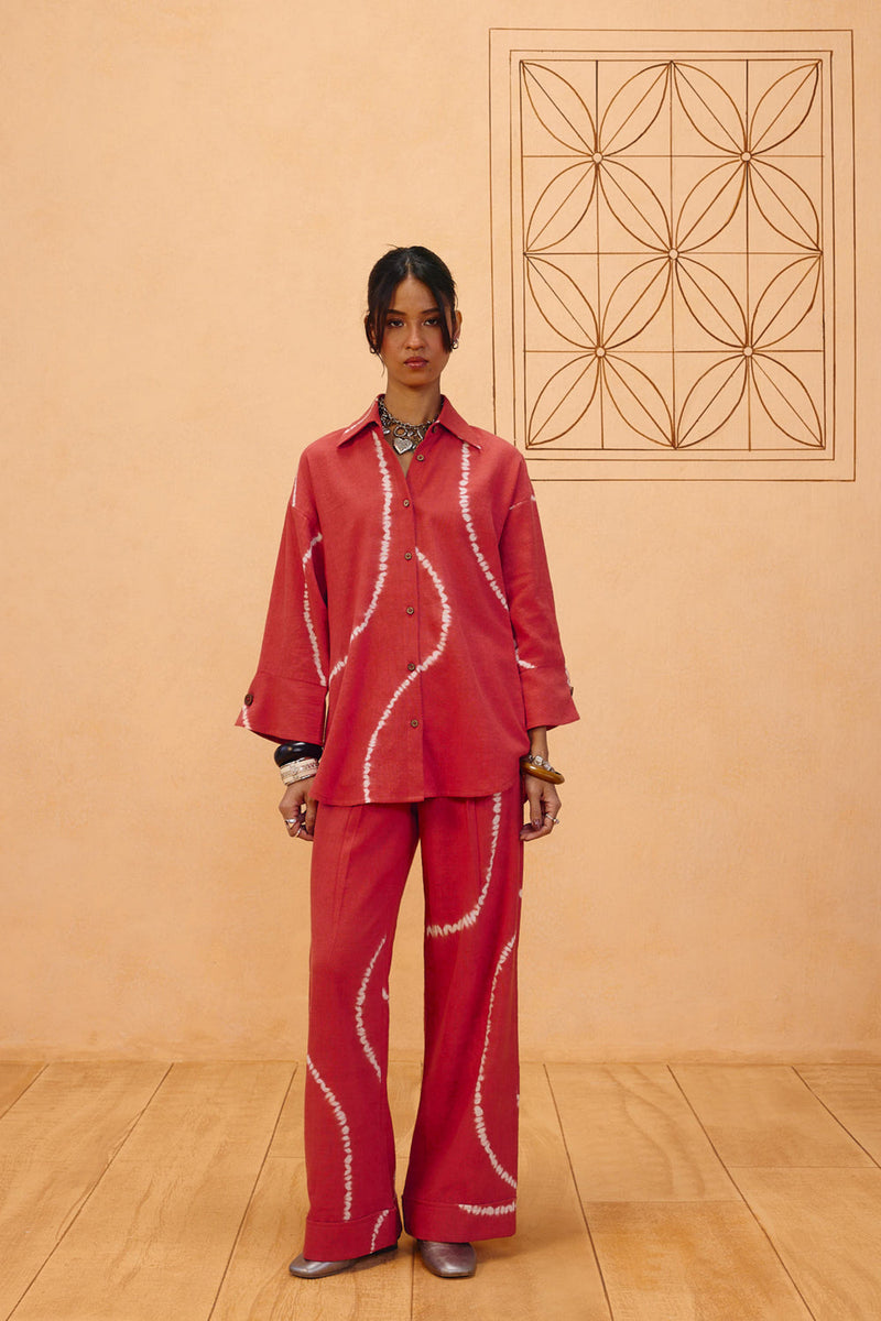 The Path Handspun Handwoven Tie Dye Shirt organic cotton top/shirt by SUI in terra for women in Singapore