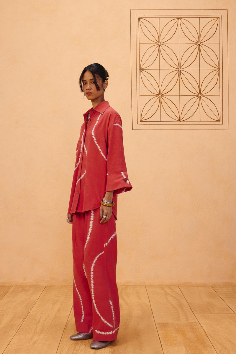 The Path Handspun Handwoven Tie Dye Shirt organic cotton top/shirt by SUI in terra for women in Singapore