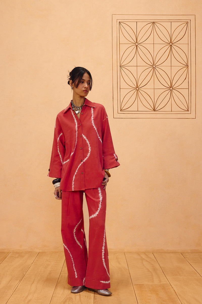 The Path Handspun Handwoven Tie Dye Shirt organic cotton top/shirt by SUI in terra for women in Singapore