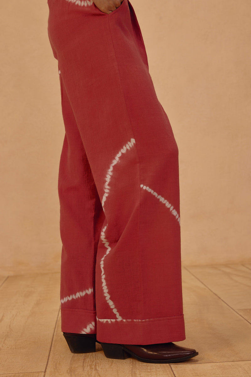 The Path Handspun Handwoven Trousers organic cotton pant/trouser by SUI in orange for women in Singapore