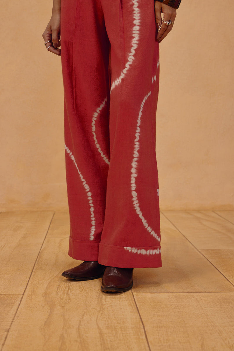 The Path Handspun Handwoven Trousers organic cotton pant/trouser by SUI in orange for women in Singapore