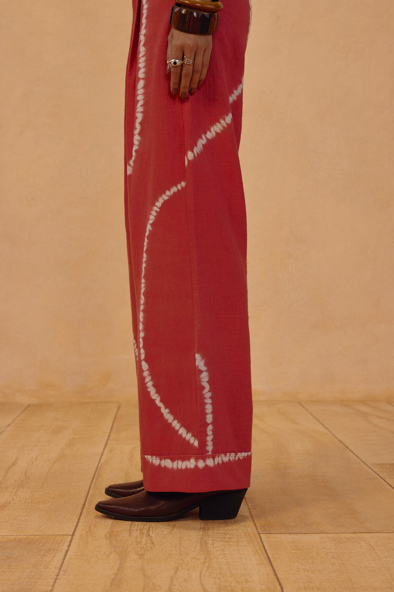 The Path Handspun Handwoven Trousers organic cotton pant/trouser by SUI in orange for women in Singapore