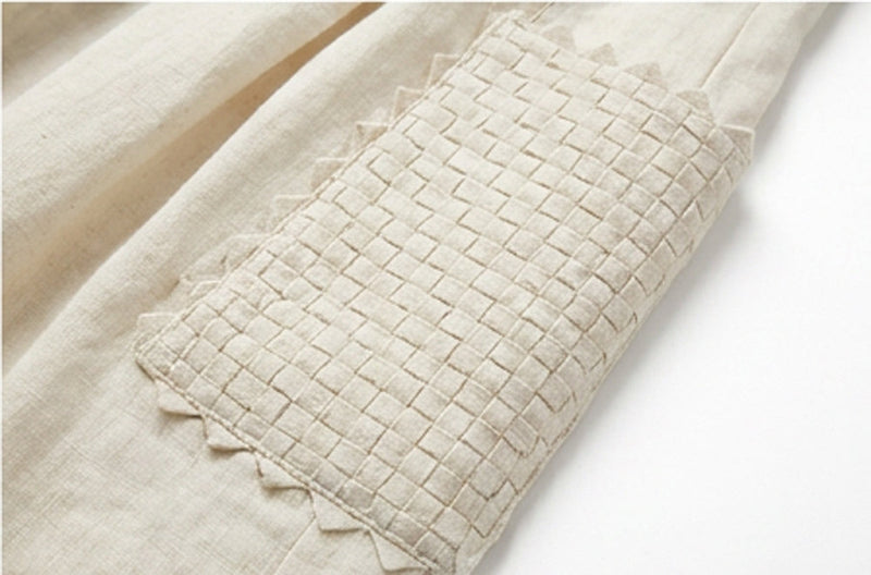 The Pleated Artisan Skirt-Basket Patchwork cotton muslin skirt by World of Crow in white for women in Singapore