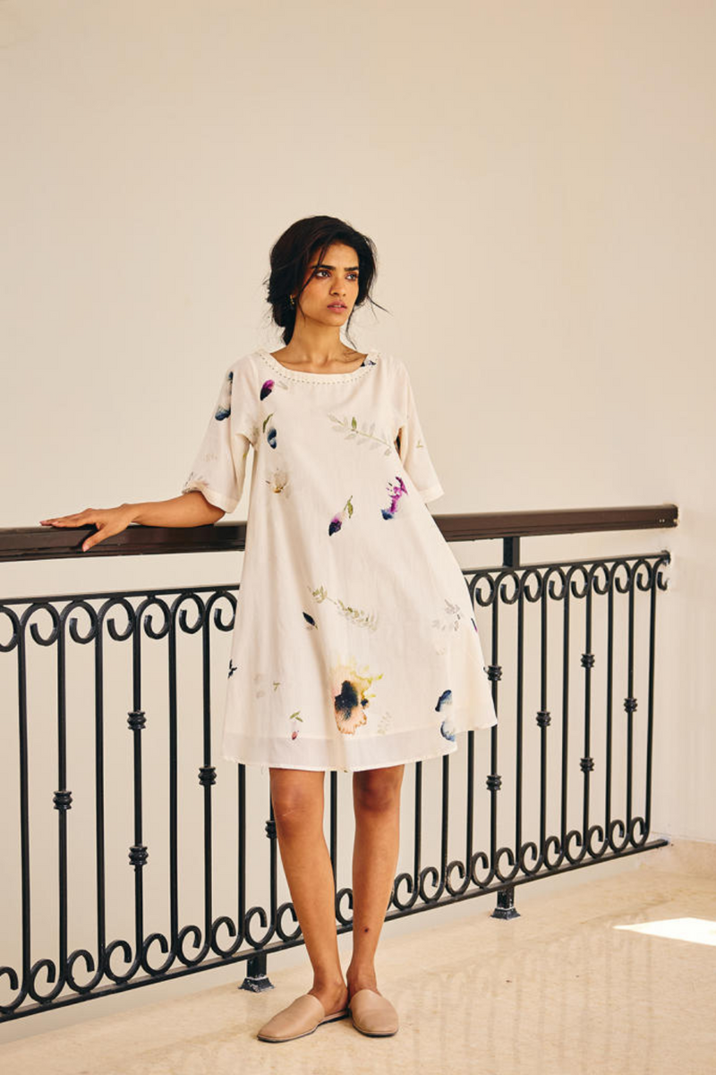 The Sanguine Dress cotton by Khara Kapas in white for women in Singapore