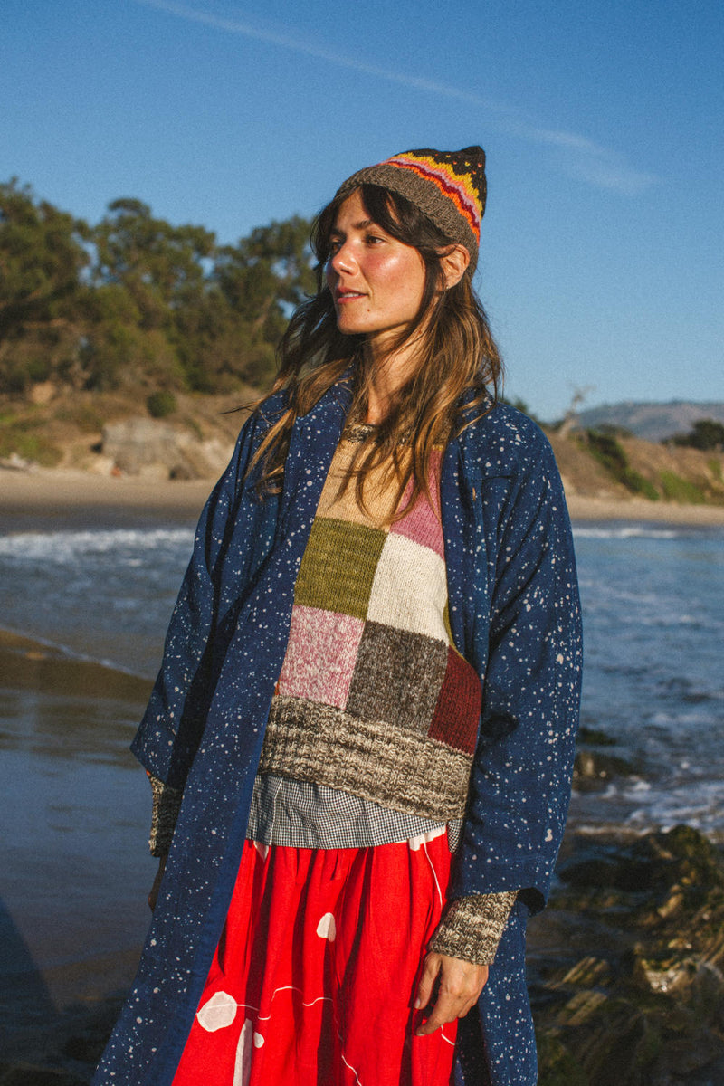 The Snow Dust Dress cotton by World of Crow in blue color for women in Singapore