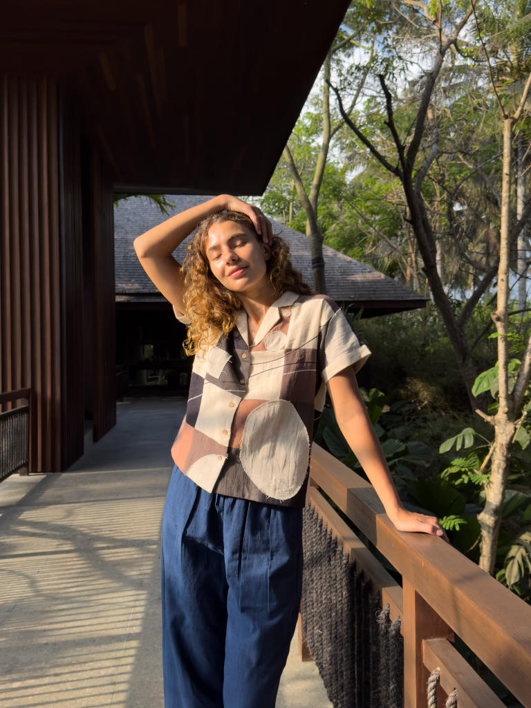 The Autumn Shirt cotton by World of Crow in multi color for women in Singapore