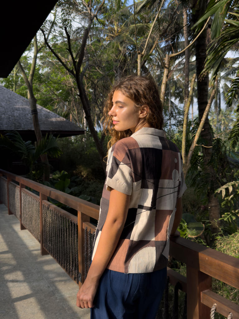 The Autumn Shirt cotton by World of Crow in multi color for women in Singapore