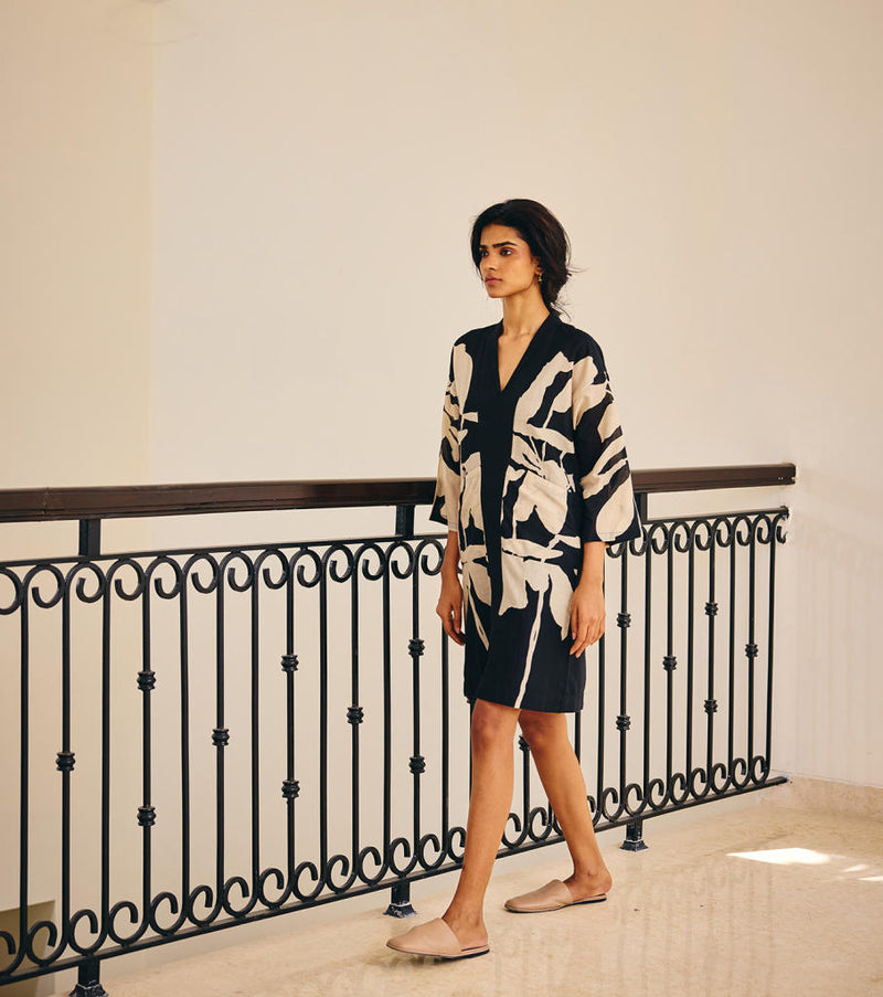 The Binary Dress cotton by Khara Kapas in black for women in Singapore