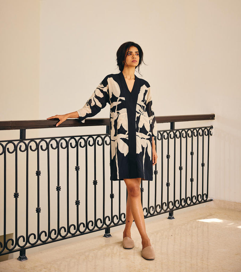 The Binary Dress cotton by Khara Kapas in black for women in Singapore