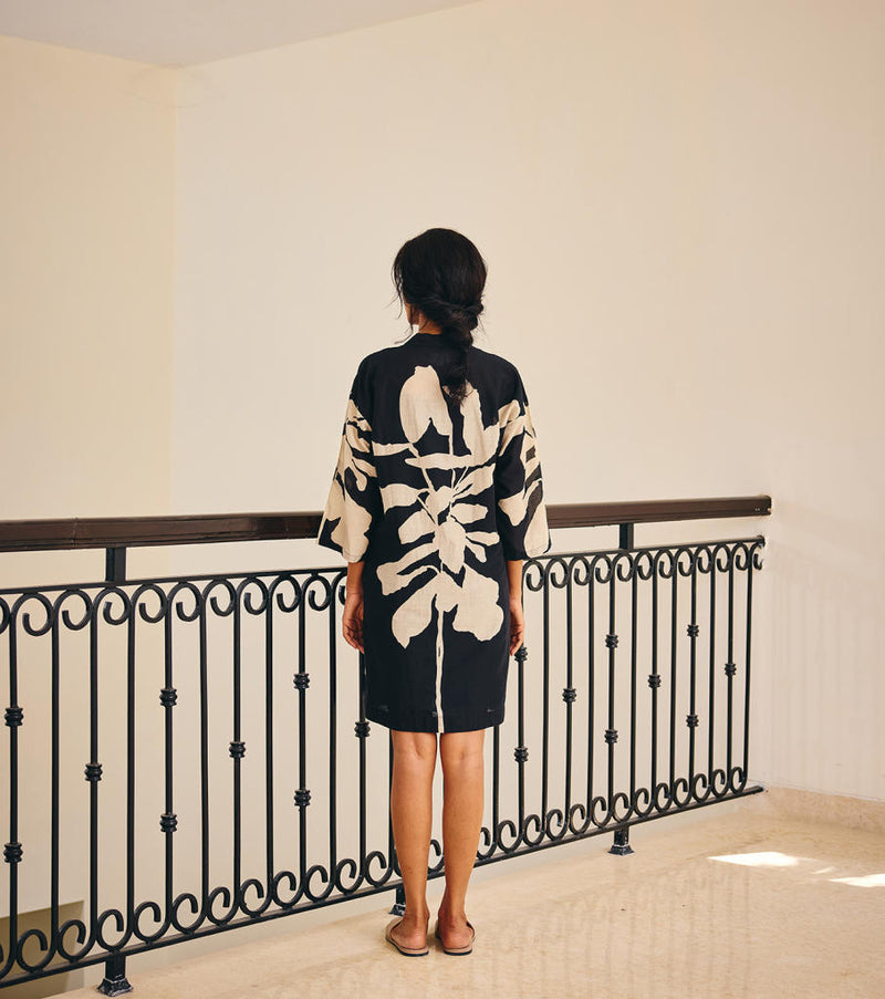 The Binary Dress cotton by Khara Kapas in black for women in Singapore