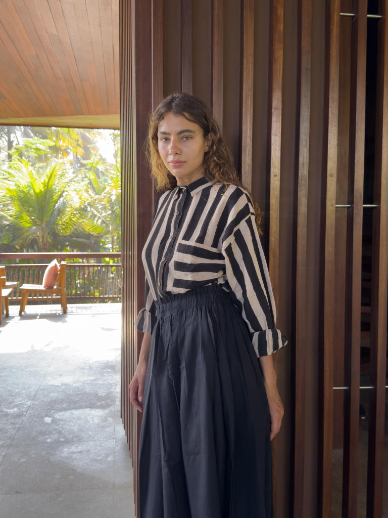 Classic Crow Skirt — Black cotton by World of Crow in black color for women in Singapore