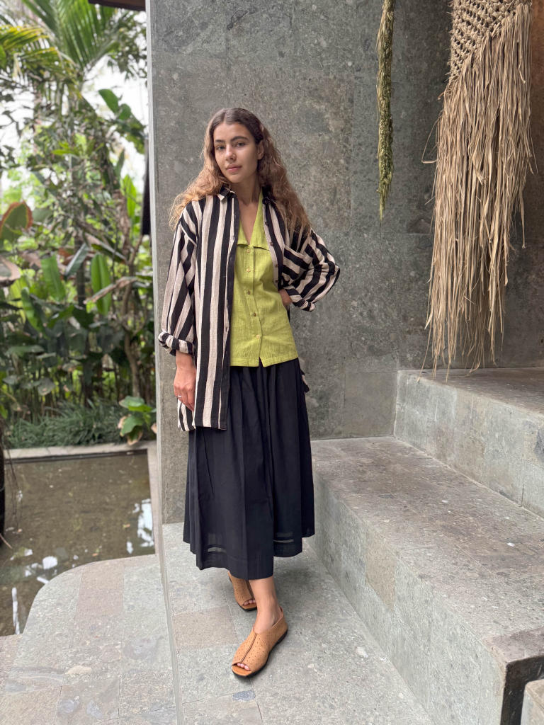 Classic Crow Skirt — Black cotton by World of Crow in black color for women in Singapore