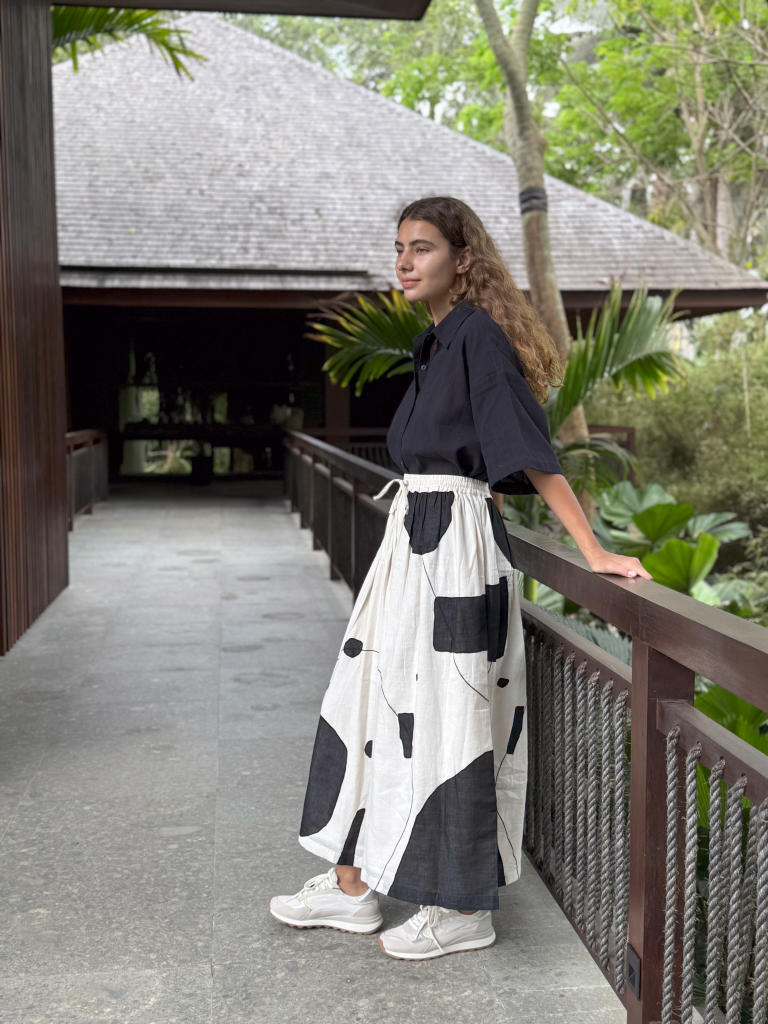 The Easy Black Shirt cotton by World of Crow in black color for women in Singapore