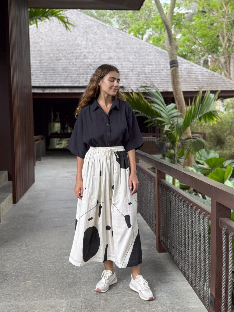 The Easy Black Shirt cotton by World of Crow in black color for women in Singapore