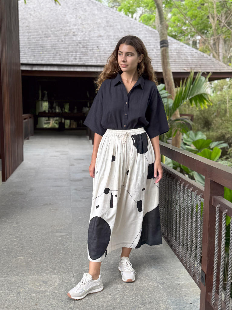 The Easy Black Shirt cotton by World of Crow in black color for women in Singapore