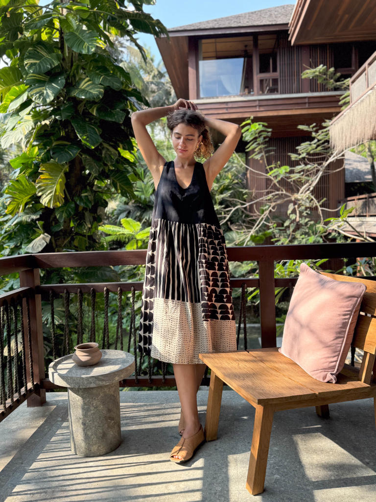 The Erica Dress cotton by World of Crow in black color for women in Singapore