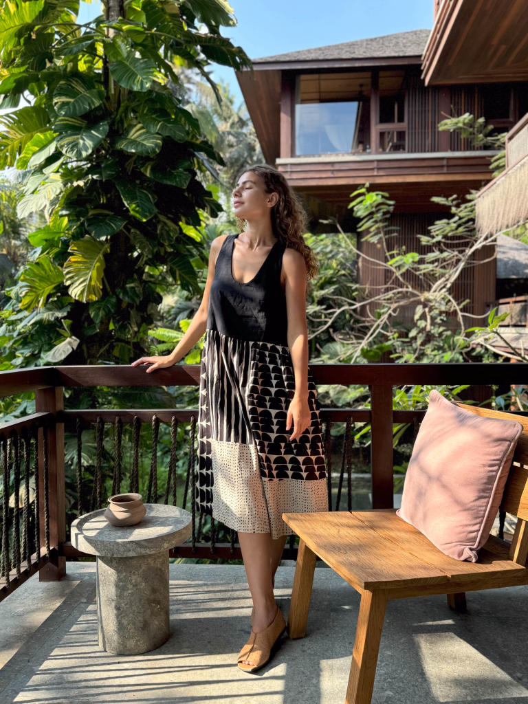 The Erica Dress cotton by World of Crow in black color for women in Singapore