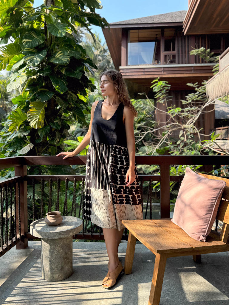 The Erica Dress cotton by World of Crow in black color for women in Singapore
