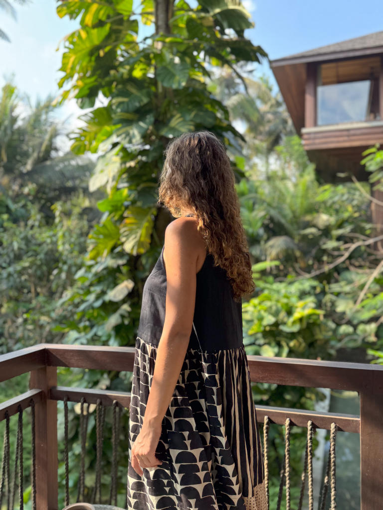 The Erica Dress cotton by World of Crow in black color for women in Singapore