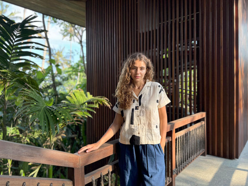 The Kallos Shirt cotton by World of Crow in black color for women in Singapore