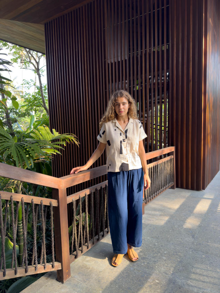 The Kallos Shirt cotton by World of Crow in black color for women in Singapore