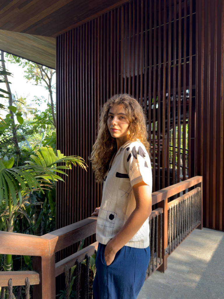 The Kallos Shirt cotton by World of Crow in black color for women in Singapore