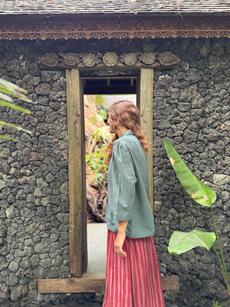 Mulholland Shirt — Vintage cotton by World of Crow in olive color for women in Singapore