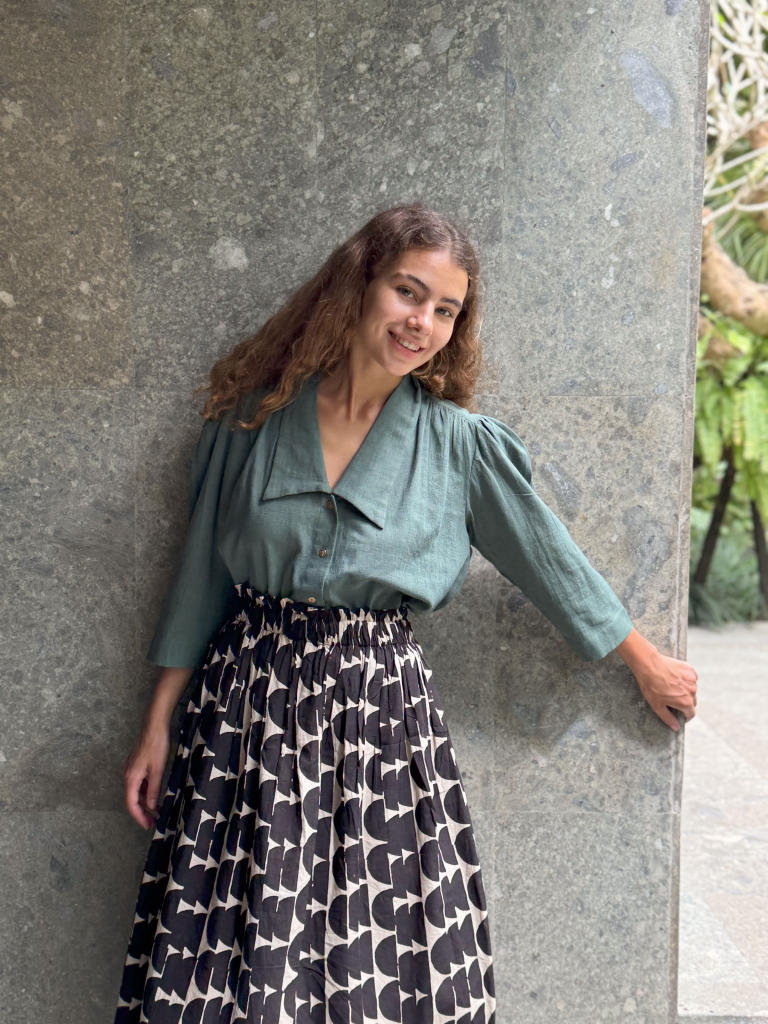 Mulholland Shirt — Vintage cotton by World of Crow in olive color for women in Singapore