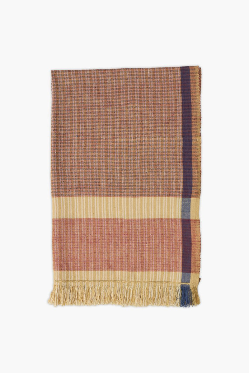 The Saffron & Merlot Stole cotton by World of Crow in multi color for women in Singapore