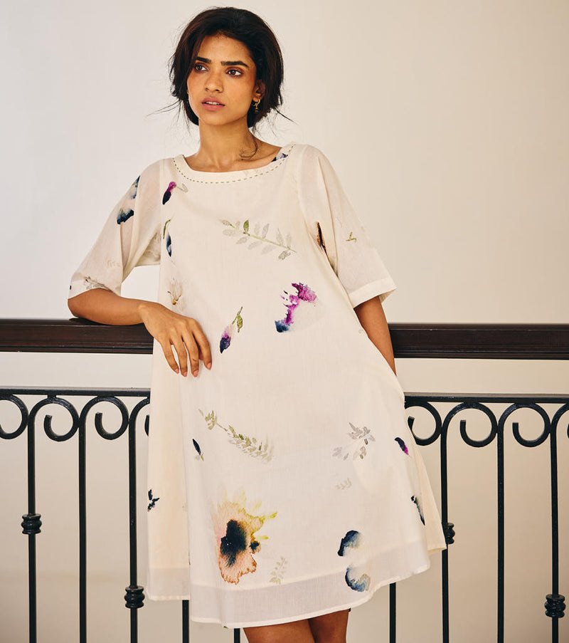 The Sanguine Dress cotton by Khara Kapas in white for women in Singapore