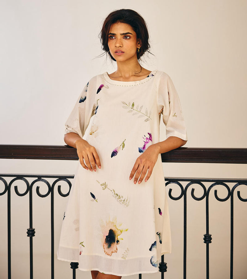 The Sanguine Dress cotton by Khara Kapas in white for women in Singapore