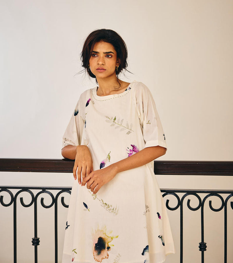 The Sanguine Dress cotton by Khara Kapas in white for women in Singapore