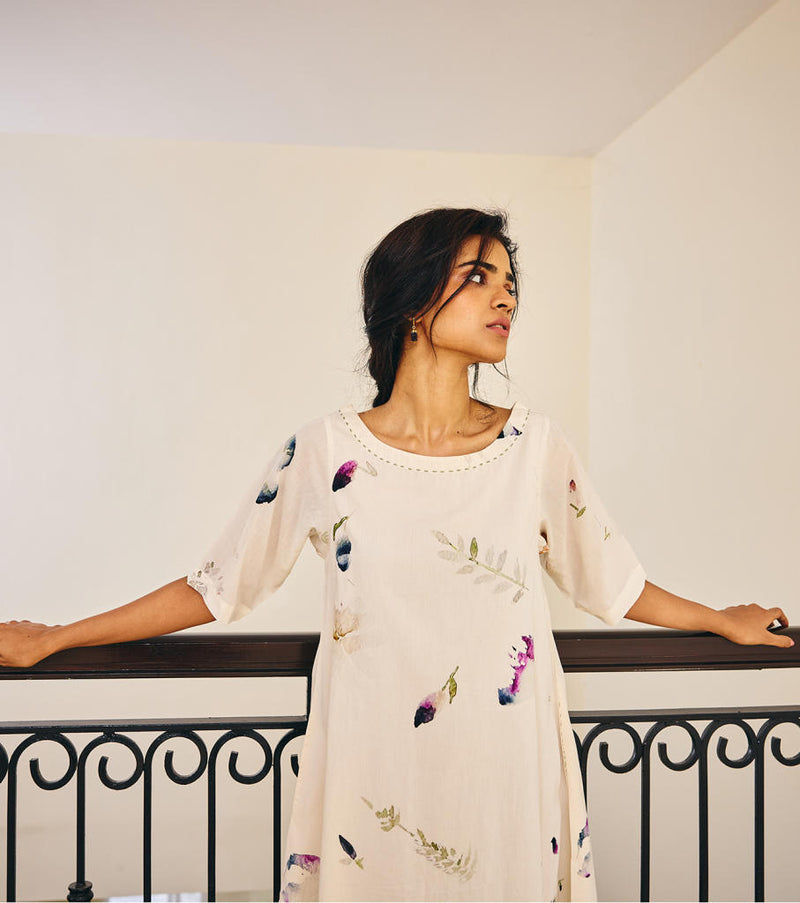 The Sanguine Dress cotton by Khara Kapas in white for women in Singapore